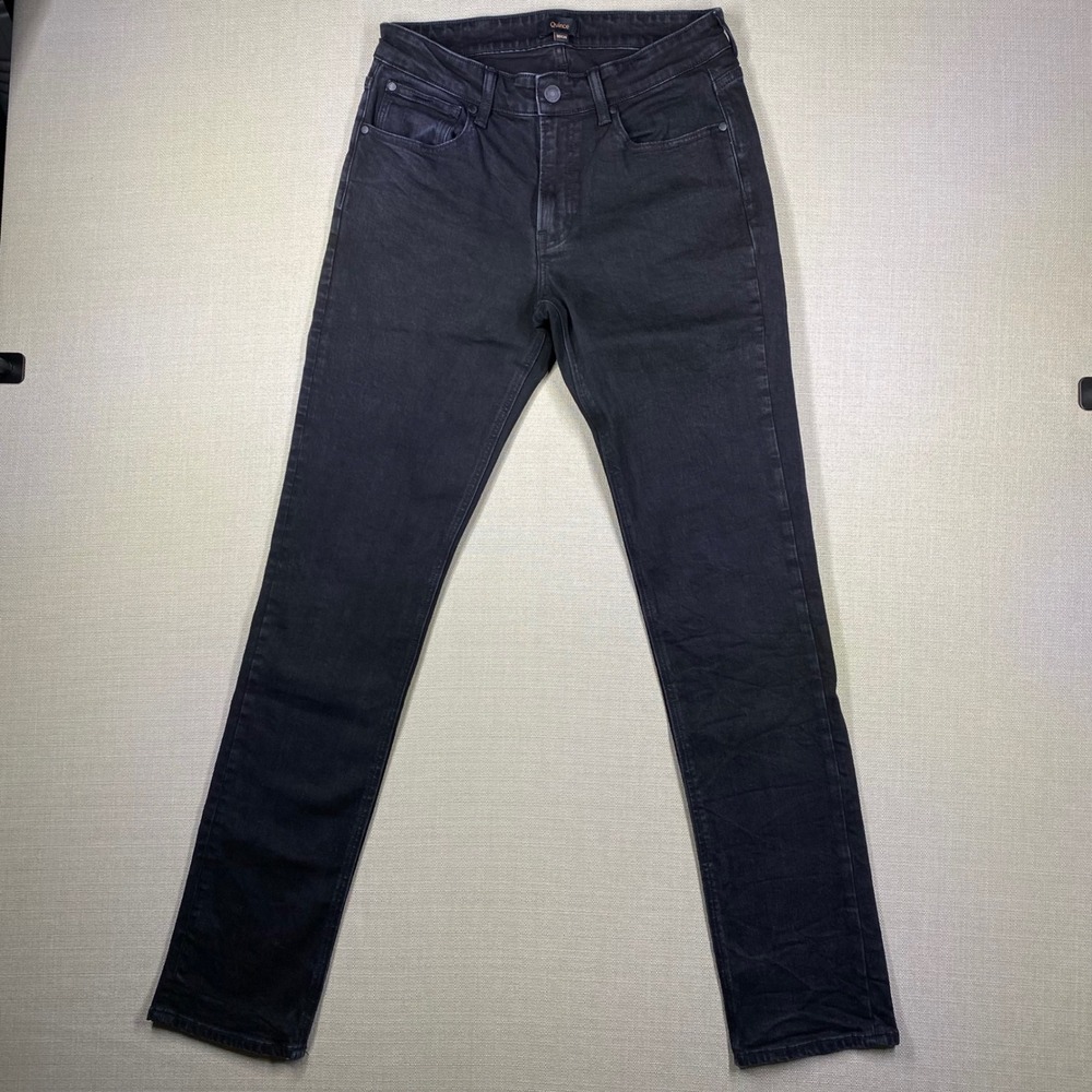 Quince Men Warren Relxaed Straight Jeans Washed Black Denim 5-Pocket Pants 30x34